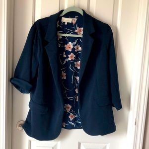 Skies Are Blue Ada Modal Knit Blazer. Navy. Size 1X.